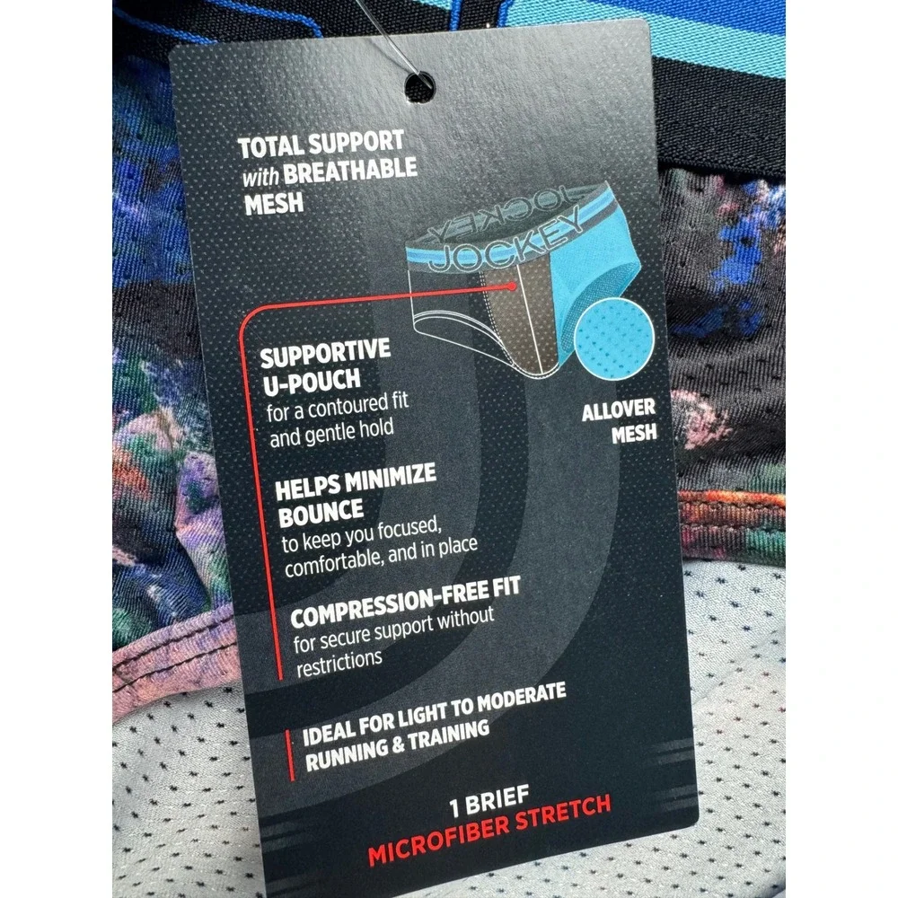 Jockey Sport Stability Pouch Briefs Mens XXL 2XL Blue Galaxy Mesh Performance